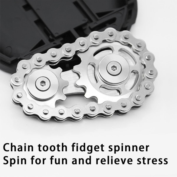 2023 Nytt sykkelkjedeutstyr Fidget Spinner, Metal Sprocket Chain Fidget Toy, Stress Angst Relief Fidget Toy