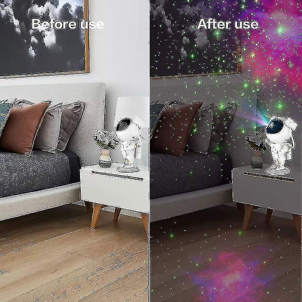 Astronaut Galaxy Projektor Stjernehimmel Natlys, Astronaut Stjerneprojektor Med Nebula, Timer Og Fjernbetjening, Stjernelampe Til Soveværelse Og Loft