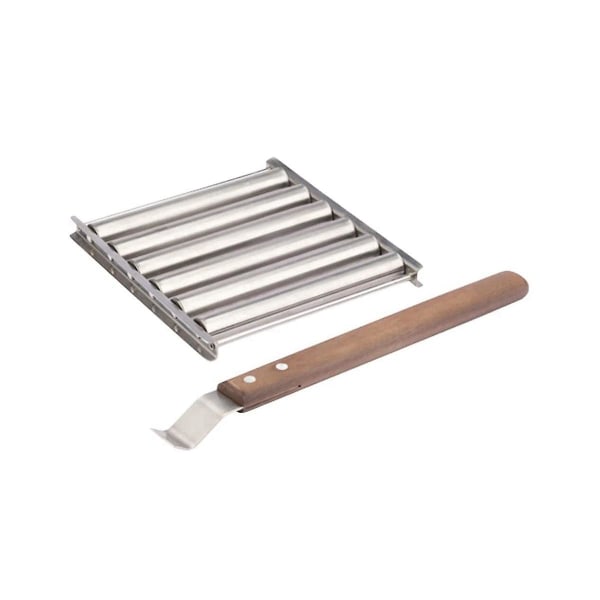 Hot Dog Roller,stainless Steel Sausage Roller Rack With Long Wood Handle,bbq Hot Dog Griller For Ev