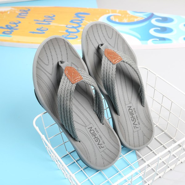 2024 nye stil neutrale bløde bund flip flops moderigtige overtøj mænds flip flops casual strand sko kvinder grey 47