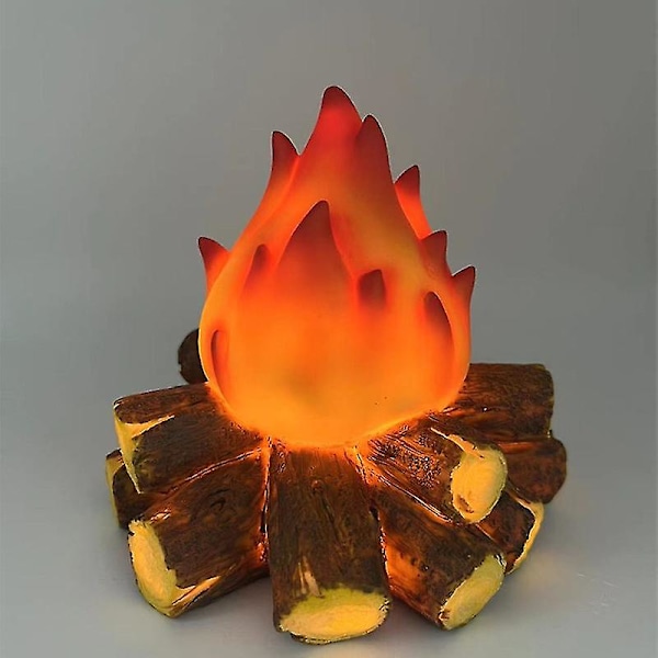Kull LED-lampe Kunstig LED Peis Realistisk Tre Tre Glødende Brennende Flamme Flammeløs Peislys For Dekor Hjem_b