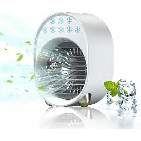 Mini Airconditioner, Mini Køleventilator, Bærbar Airconditioner (Hvid)
