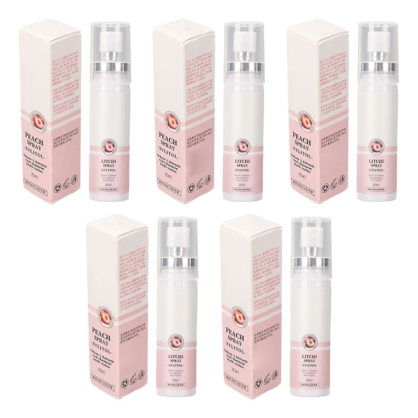 5 stk Oral Spray Mund Portable Breath Freshener Peach Taste Health Care Products 20ml