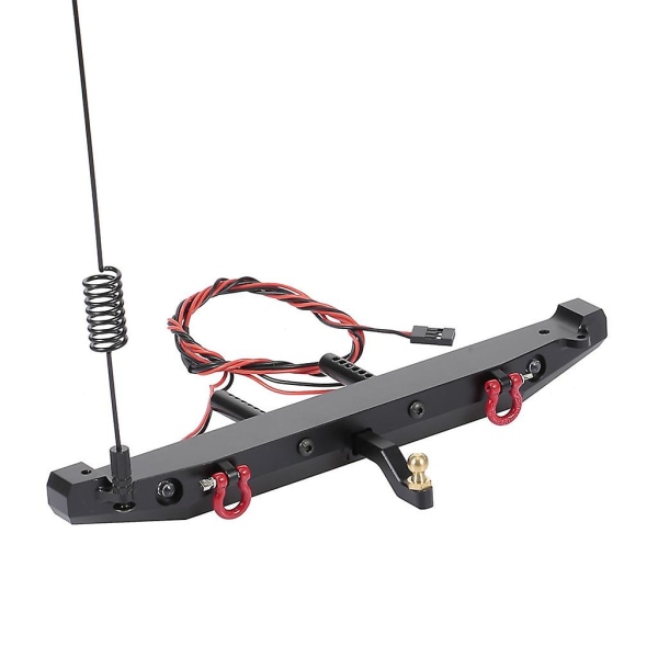 Metall Bakre Bumper med LED Lys Antenne Halekrok for 1:10 RC Crawler Bil TRAXXAS TRX4 Axial SCX10 90046