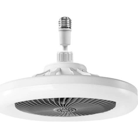 Loftventilator med lys. Stille loftventilator. E27 dæmpbar LED loftslampe. 3 hastigheder. Timer (grå) [Energiklasse A]