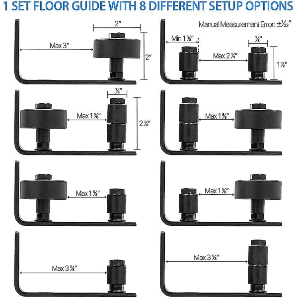 Glidning Dørgulvguide Justerbar Gulvrulleskinne Med Skruer, 8 Mulige Varianter Til Alle Skydedøre, Perfekt Til Alle Skydedøre, Værktøj