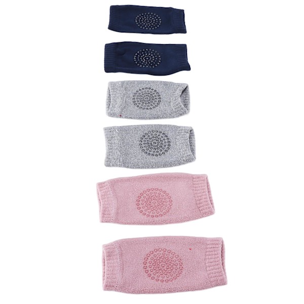Vauvan ryömintäpolvisuojat, 3 paria Unisex vauvan liukumattomat kammatut puuvillasuojat