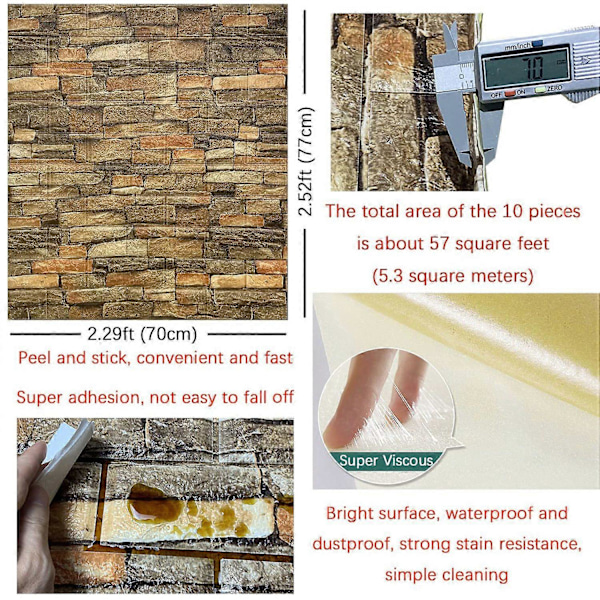 Moderne 3D Selvklebende Veggpaneler, Kunstnerisk Reliefdesign, Vanntett, Enkel Installasjon