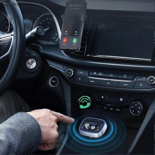 LIHAN USB C Bluetooth-adapter til bil, AUX trådløs FM-radiosender
