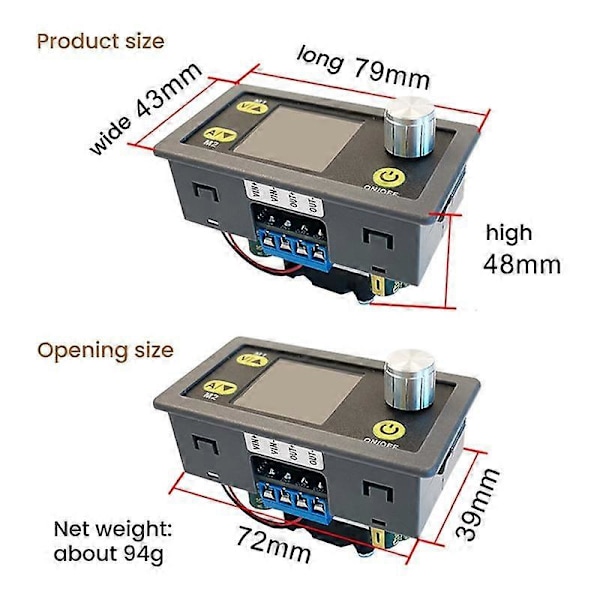 WZ3605E DC DC Boost Converter CC CV 36V 5A Modul Justerbar Reglerad Laboratorie Strömförsörjning Voltmeter Amperemeter