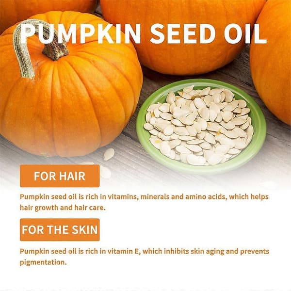 1-3x Græskarkerneolie til hårvækst Græskarolie til hårvækst Forebygger hårtab Hårvækst til øjenvipper Nærende