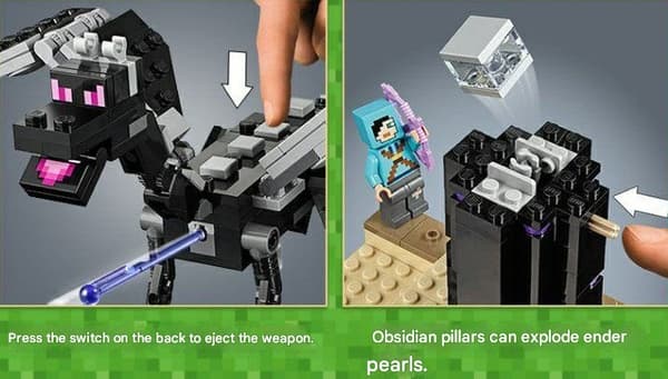 Minecraft Slutstriden Enderdraken Montering Byggsten Leksaker Ender Dragon Duel