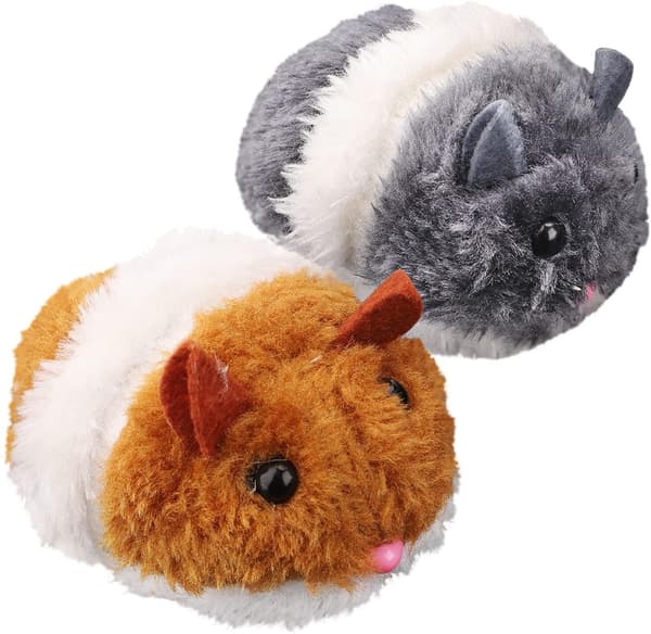 2-delt opvindsbart hamstertøjssæt, plys opvindsbart legetøj, realistisk interaktivt hamsterkattelegetøj