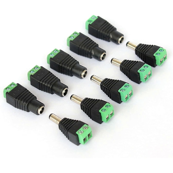 10x Hann/Hunn DC-kontakt for videoovervåkingskamera 2.1 x 5.5 mm