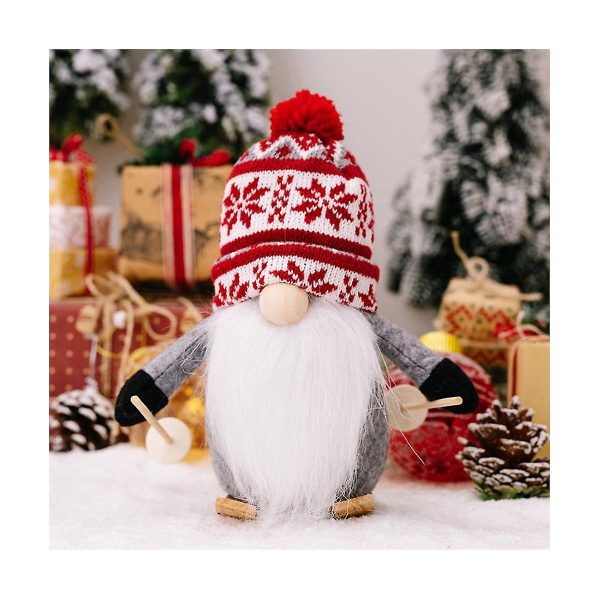 Joulukoristeen neulottu hattu reki Rudolph-nukke kasvottomat gnome-nukketarvikkeet B