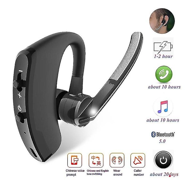 V8 Rtsport Bluetooth-hörlurar Trådlösa Stereo HD-mikrofon Hörlurar Bluetooth Hands In Car Kit Med Mikrofon För Smart Phone