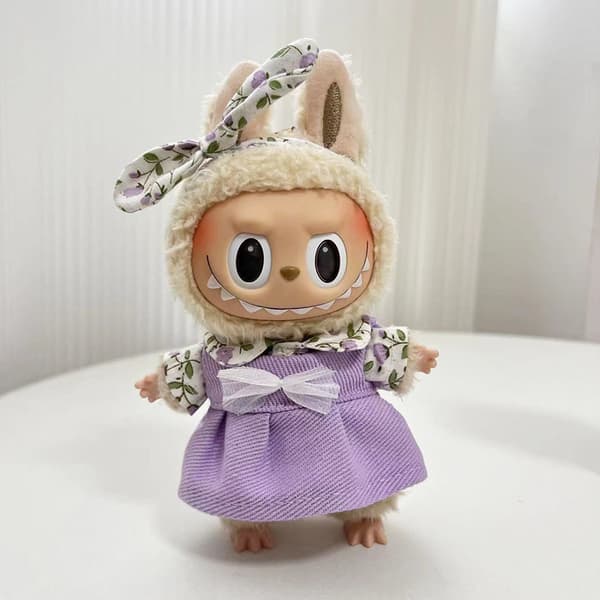 (Endast kläder) 17 cm hängande blind box Labu dockkläder Labubu