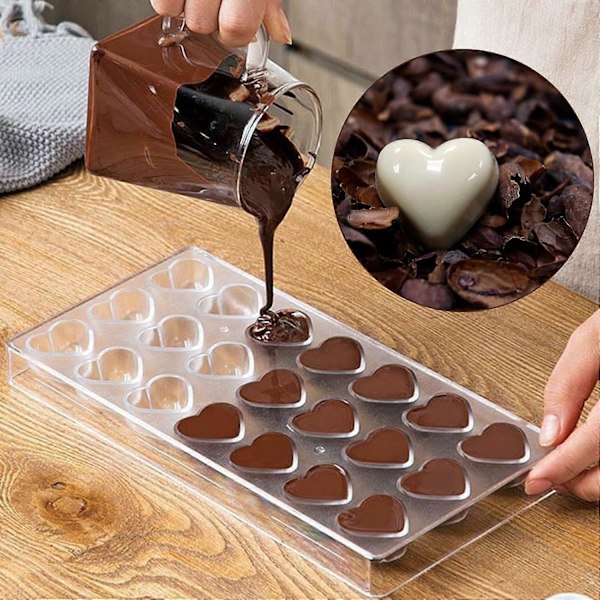 Transparent chokoladeform, 2-delt 3D chokoladeforme til kreativ bagning og desserter