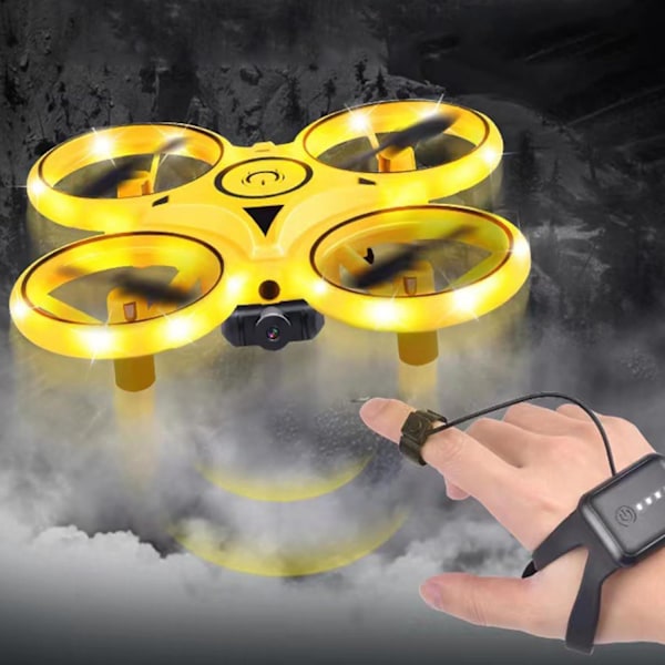 Gestkontrolldrönare, 360 Flips Gestkontrolldrönare Rc Quadcopter Flygplan Hand Sensor Drönare Med Smart Watch Kontrollerad Present Till Barn