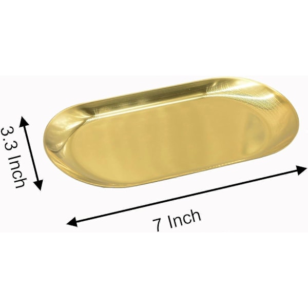 4 stk. 18 cm x 8,4 cm Smykkeskrin, Gull Rustfritt Stål, for Serveringsbrett Håndkleoppbevaring Fat Tallerken Te Fruktbrett Smykkeplate Dekorativ Oppbevaring