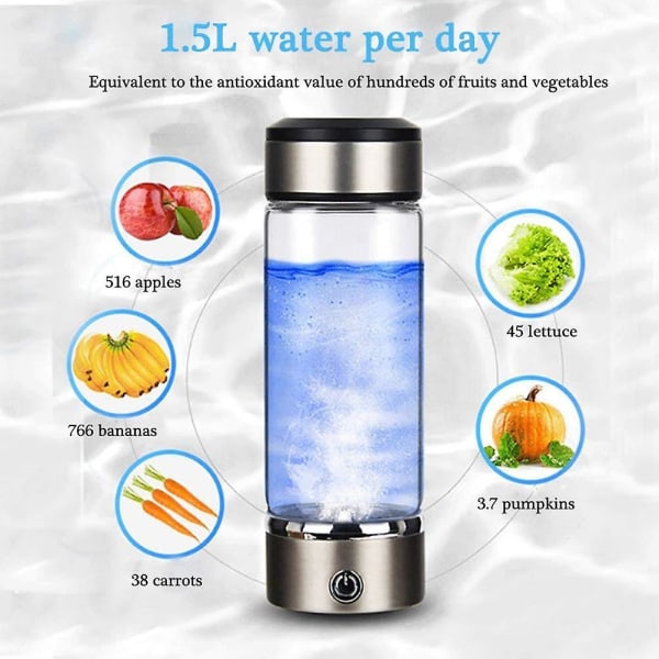 Hydrogen vandflaske, bærbar brint vand ionisator maskine, ion brint vand kop, hydrogen rig vand glas sundheds kop til hjemmerejser