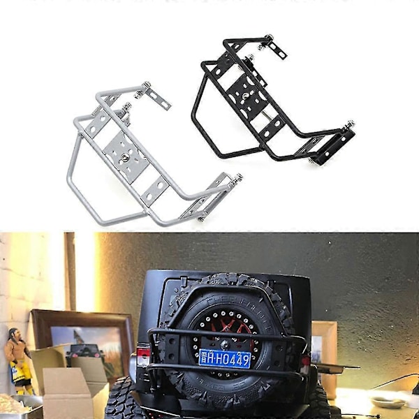 Metall bakre reservedekkholder reservehjulstativ for Scx10 Trx4 90046 90047 Rc Crawler Bil Oppgradering Modifiserte Tilbehør