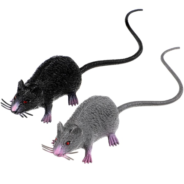 2 kpl Realistiset hiiret Lelut Eläväiset hiiret Kammottavat lelut Pelottavat väärennetyt rottahahmot temppuja kepposet rekvisiitta
