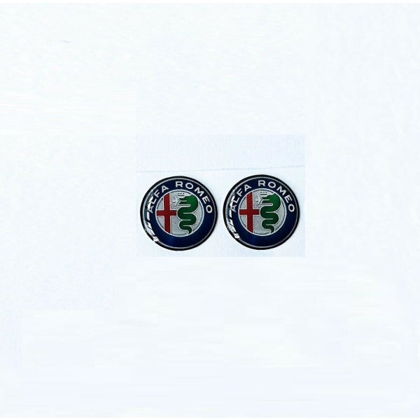 2 x 14 mm 3d epoxigelhartsersättning Alfa Romeo nyckelbricka emblem