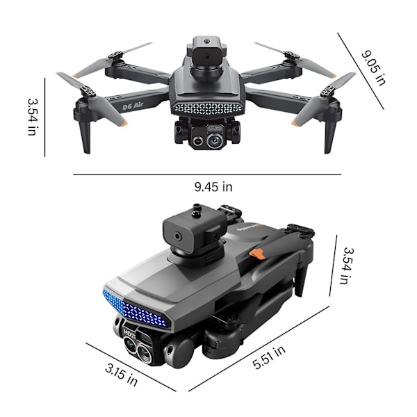 Drone med 4K HD Fpv-kamera Fjernbetjening Legetøj Gaver til drenge og piger med højdeholdning Hovedløs tilstand Start Hastighed