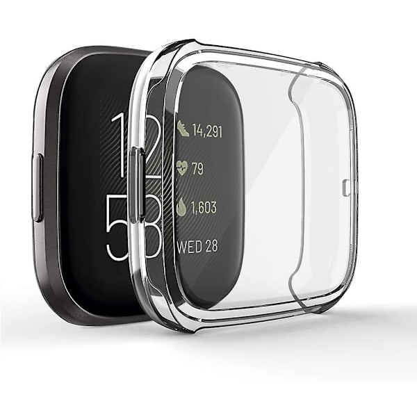 Dhrs 3-pack skärmskydd kompatibel med Fitbit Versa 2 fodral, ultrafint tunt mjukt TPU-skydd