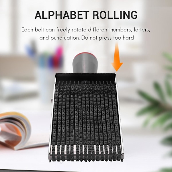 16-sifret Rulle Stempel Engelsk Alfabet Nummer Rulle Hjul Stempel Multifunksjon DIY