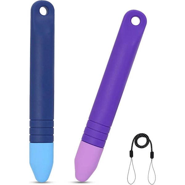 2 stk. Børnevenlige Stylus Penne til Alle Touch Screen Enheder med Anti-Rullende Tethers, Børne Stylus Pen Til Kindle Tablets Udforsk Kreativitet