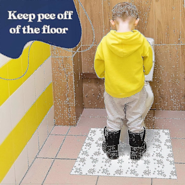 50 stk. Engangs toiletmåtte Lugtneutraliserende toiletmåtter Vandtæt badeværelse U-formet måtte til pottetræning af børn Inkontinens (stjerner)-yuyu