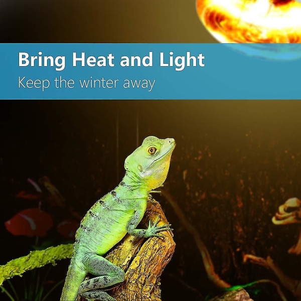 2 Pack Reptil Uvb Uva varmelampe for reptiler Virkelig sollignende lys varme for reptiler, Amphibi