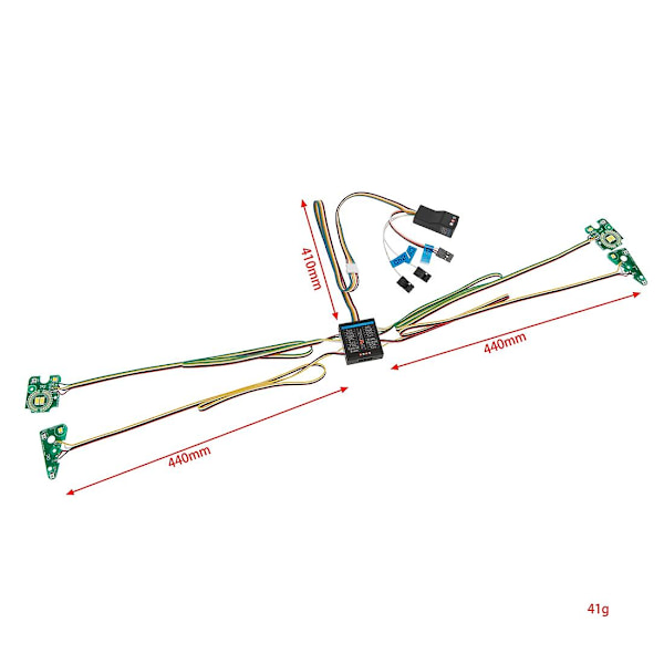 LED-lyssystem for front- og baklysgruppe for Traxxas TRX4 Defender TRX-4 1/10 RC Crawler bil med blinklys, bremselys