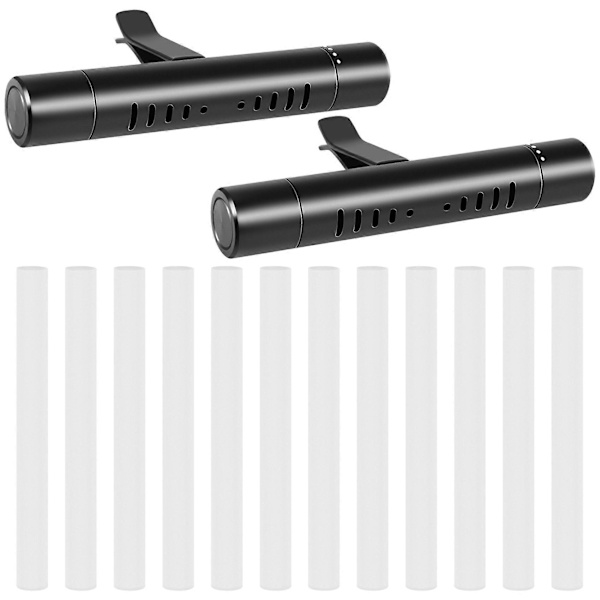2 stk. biloliediffuser bil diffuser udluftningsclips med 12x genopfyldning - bilduftfrisker - bilparfume - biludluftning