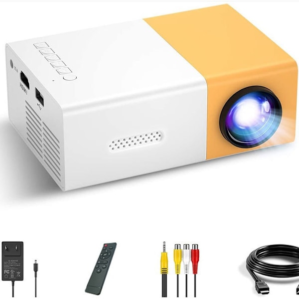 YG300 Hemmabio Miniprojektor HD, Hemmabio, Utomhuscamping Bästa Film-, TV- och Spelupplevelse Yellow