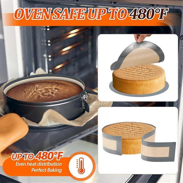 2 set Silikon Bakmatta för 9-tums Nonstick Springform Pan Protector, Förhindra att Kakan Fastnar