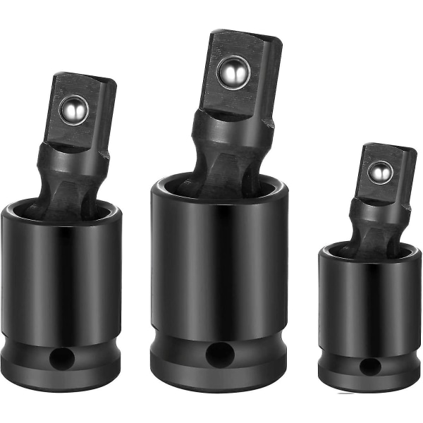 Kugleled-stikkonverter-sæt Impact Drive-værktøjer, Impact-sokker, U-led-sokker Svingbar 1/4\", 3/8\", 1/2\", 3 dele