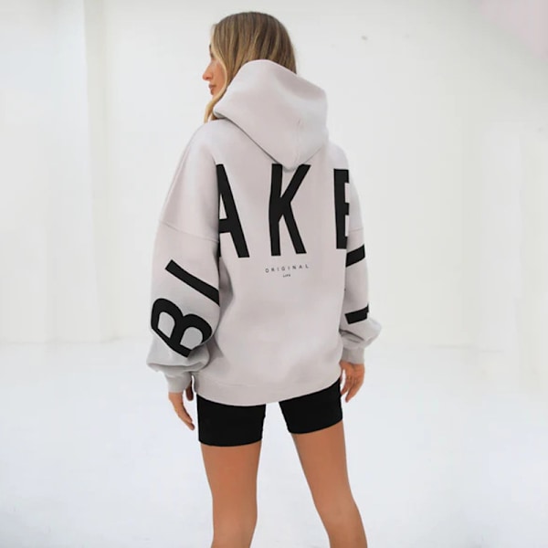 Blakely Hoodie - Dam Hoodie med Lång Ärm, Pullovertröja, Casual Topp white m