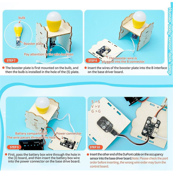 Tee itse ihmiskehosensori pöytälamppu malli Technologia Science Experimental Tool Tiede Experiment Prod