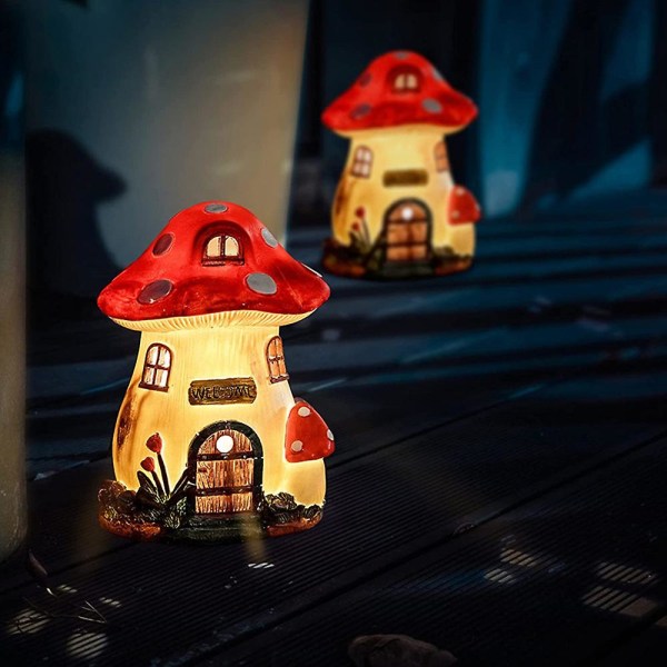 Solar Lampe Harpiks Craft Havearbejde Have Miniature Fairy Landskab House Dekoration Ornament