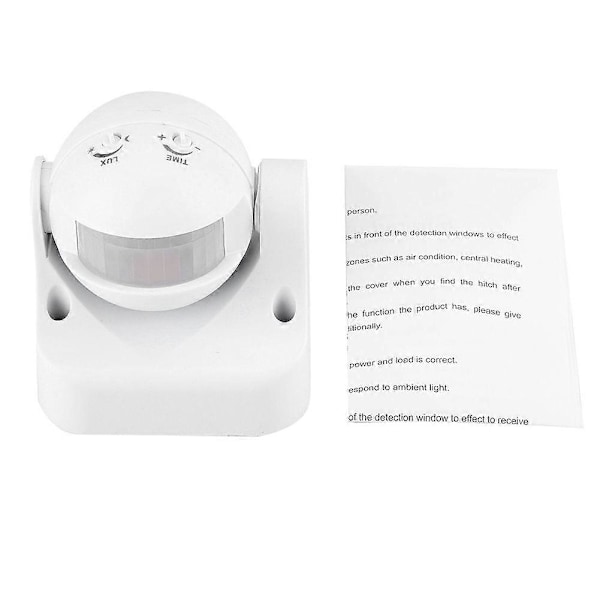 AC110-240V 10A Vinkeljusterbar Automatisk Infraröd Sensor Rörelsedetektor