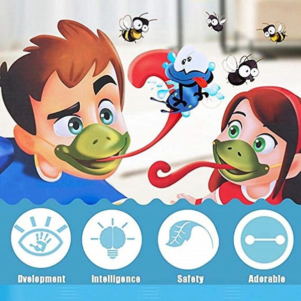 Rask å slikke frosker Pokerkort Chameleon lanserer Tongue Table Game Interactive Game Chameleon Mask | Kortspill (grønt)