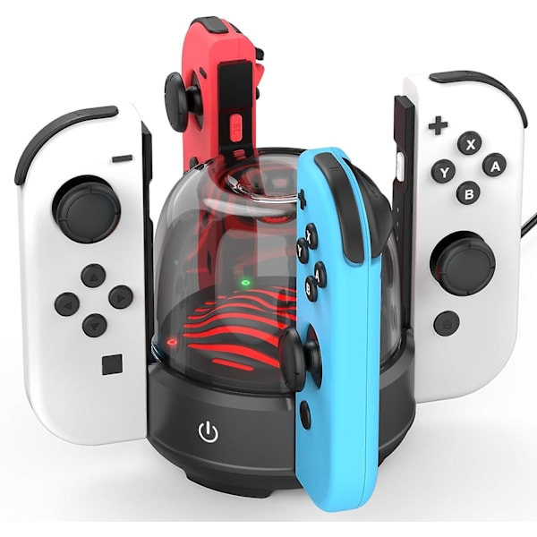 7 färger LED-omkopplare Joy-con laddningsstation för Ns Switch/switch Oled, Switch Joy-con laddningsstativ med LED-indikator