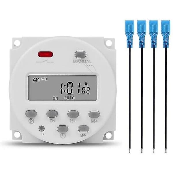 12V LCD Digital Timer med 1 sekunds interval, 7-ugers programmerbar relætimer CN101S