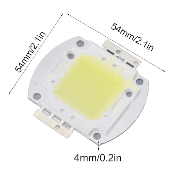 2 st Runda LED-chips 100W Hög Effekt LED-chip Vit Ljus 9600LM 6000K LED-pärlor för Hemstudio Utställning Matbelysning Spotlight