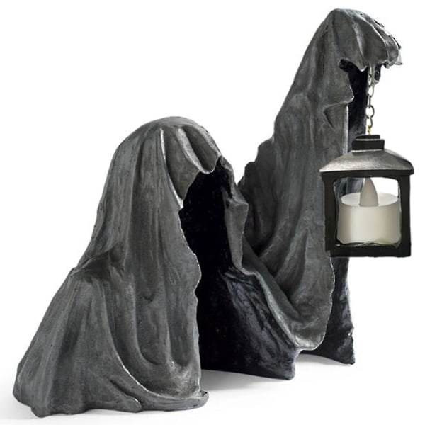 Harpiks bordplate dekorasjon Skulptur, Halloween Reaper Lantern Statue, Reaper Resin bordplate dekorasjon Skulptur dekorasjon