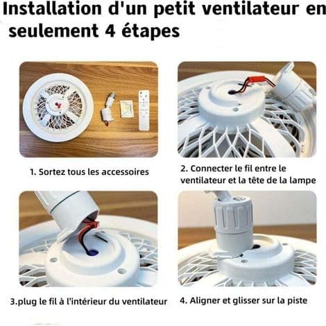 Stille loftventilator med LED-lys E27 – Dæmpbar 10-100% – 3 hastigheder – 1/2/4t timer – Til rum op til 10m² – 3 hastigheder