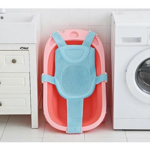 Badinsats babybadnät babybadstöd meshkudde spädbarnsbad säkerhet mjuk komfort